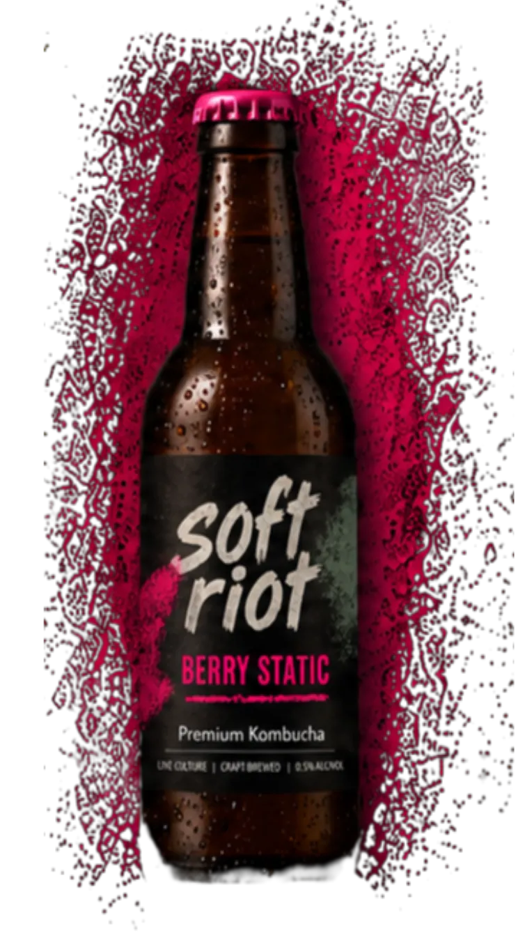 Berry Static kombucha bottle